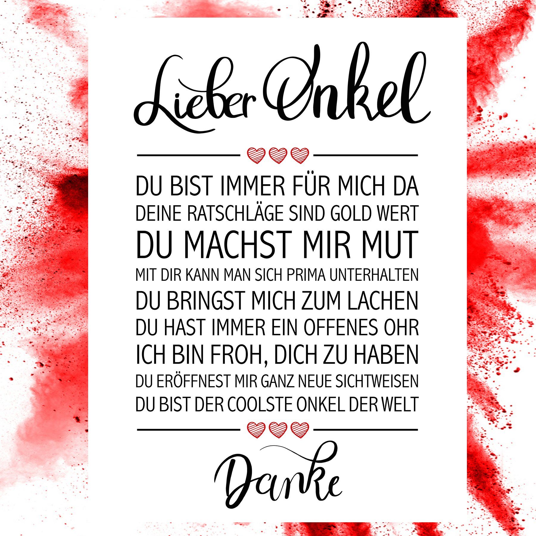 Poster Lieber Onkel Kunstdruck 30 x 40 cm