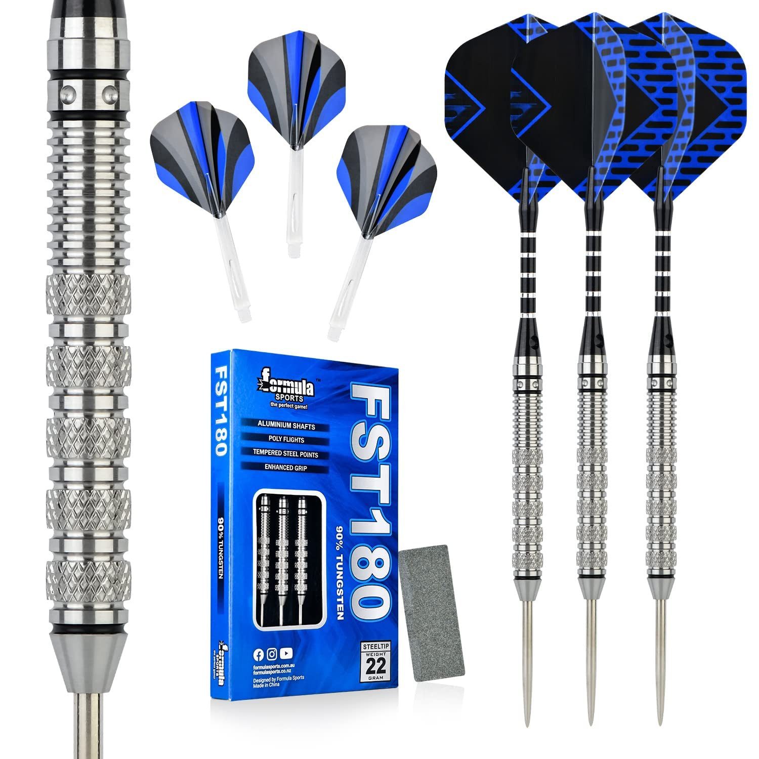 Bundviel Dartpfeil 90% Tungsten Darts Metal Tip Set 21/22/23/24g,Steel Tip Darts Set