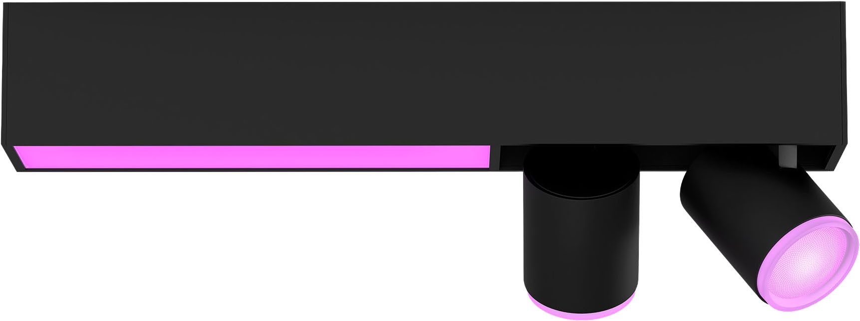 Philips Hue Smarte LED-Leuchte White & Color Ambiance Centris 2er Spot schwarz, Abschaltautomatik, Bluetooth, CCT - über Fernbedienung, Dimmfunktion, Farbsteuerung, Farbwechsel, Leuchtdauer einstellbar, Memoryfunktion, Nachtlichtfunktion, RGB, Smart Home, Timerfunktion, dimmbar über Fernbedienung, erweiterbar, mehrere Helligkeitsstufen, LED wechselbar, RGB