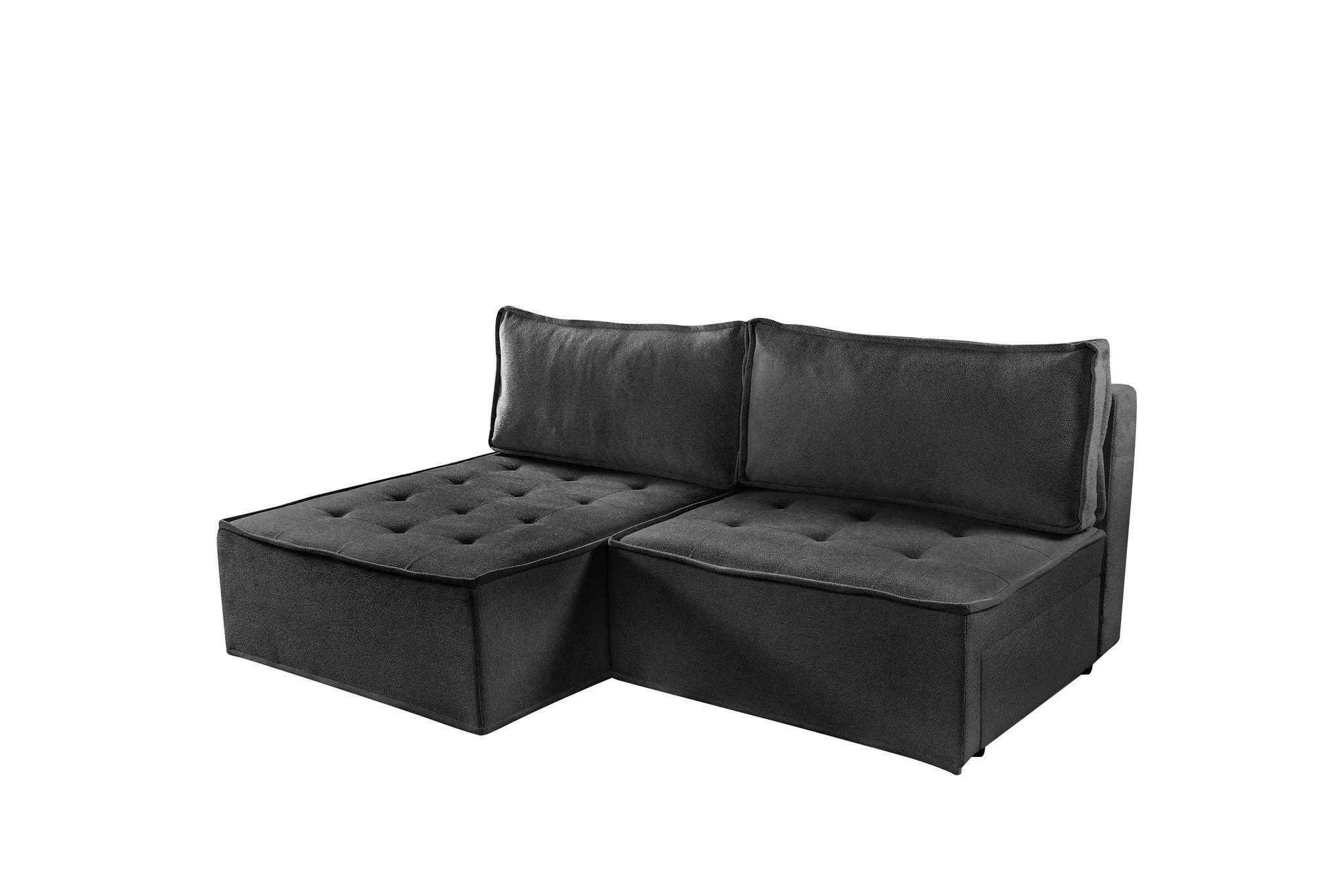 Fun Möbel Ecksofa Schlafsofa AMALIA Stoff Raven, Rundumbezug, inkl. Bettkasten