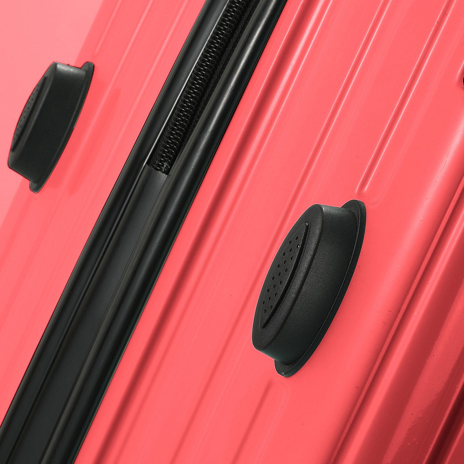 Zahlenschloss Kofferset Set, rosa mit FUROKOY Hartschalen-Handgepäck Reisekoffer ABS-Material, Rollkoffer, 3-teiliges ,