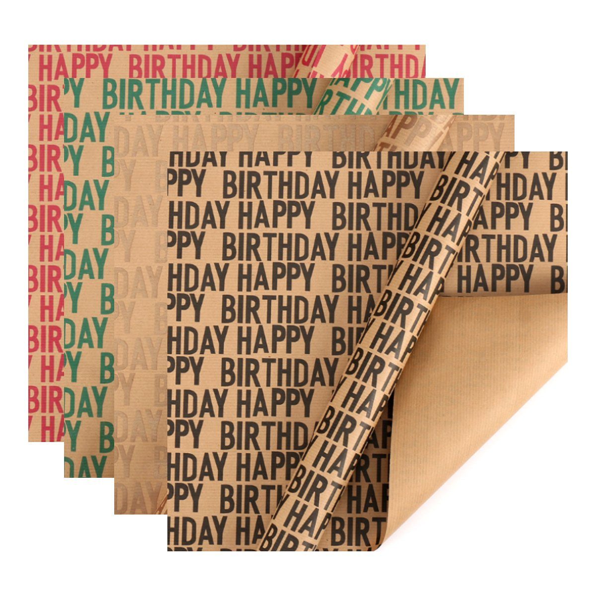 Geschenkpapier Papier Geburtstag Geburtstag,gefaltetes Rot+Grün+Schwarz+Bronze Anlässe Jormftte Für Geschenkpapier