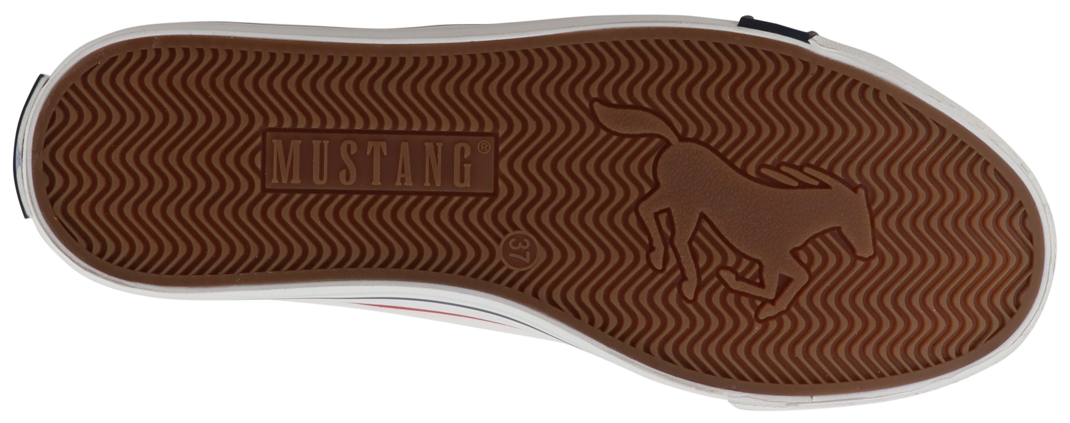 Mustang Shoes Winona Plateausneaker Freizeitschuh, High Top-Sneaker, Schnürboots, kontrastreiche Details