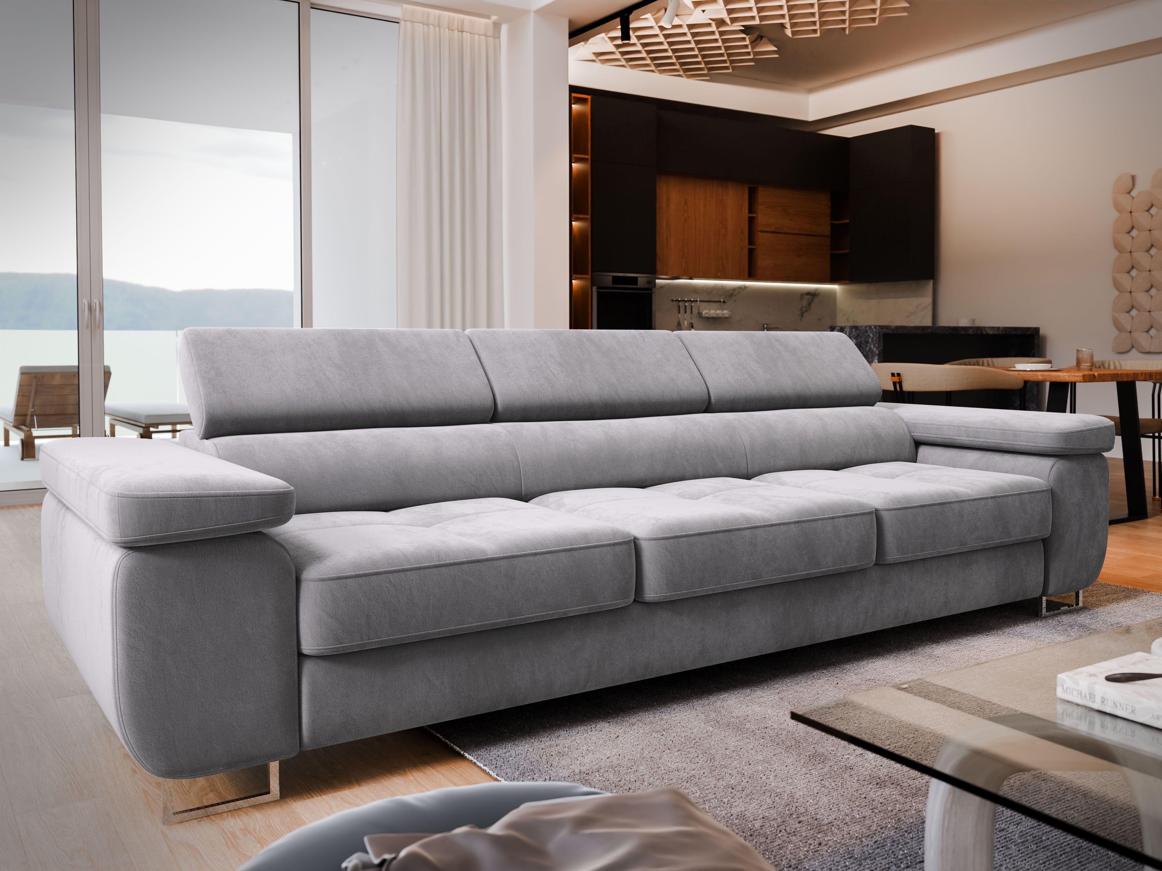 Masseno Sofa MOSINE mit Schlaffunktion, Schlafsofa, Wohnzimmersofa, Couch, Soffa