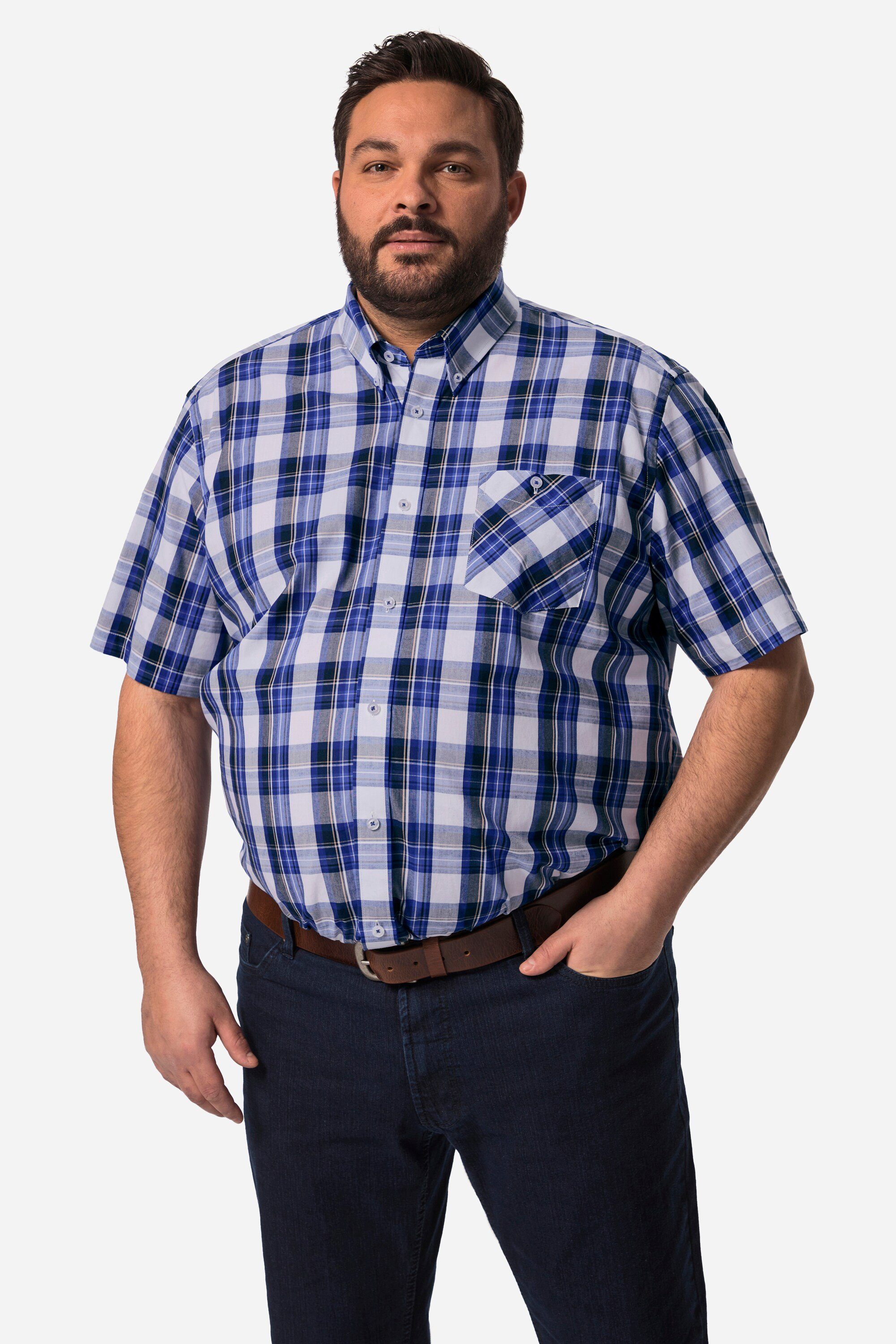 Businesshemd Boston Park Karohemd Halbarm Buttondown-Kragen