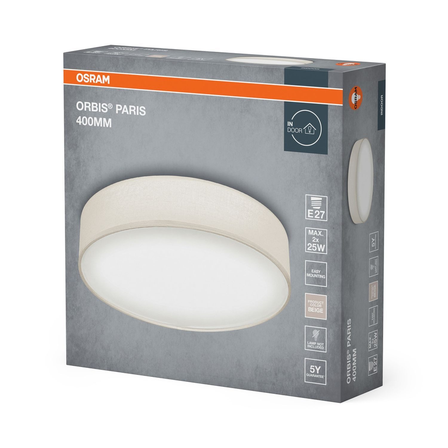 Licht-Erlebnisse Deckenleuchte ZARESAD, ohne Leuchtmittel, E27 rund Ø 40 cm 2-flammig Modern Deckenlampe
