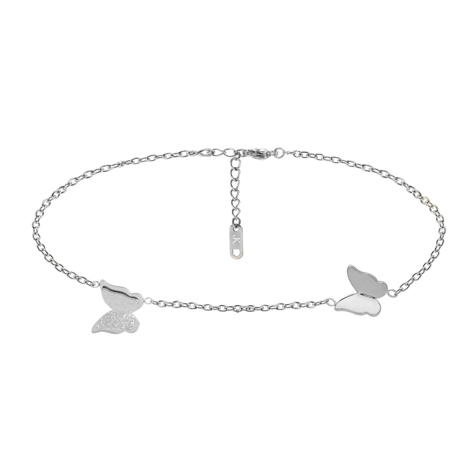 Kim Johanson Fußkette Butterfly (1-tlg), mit Schmetterling Anhänger Silber