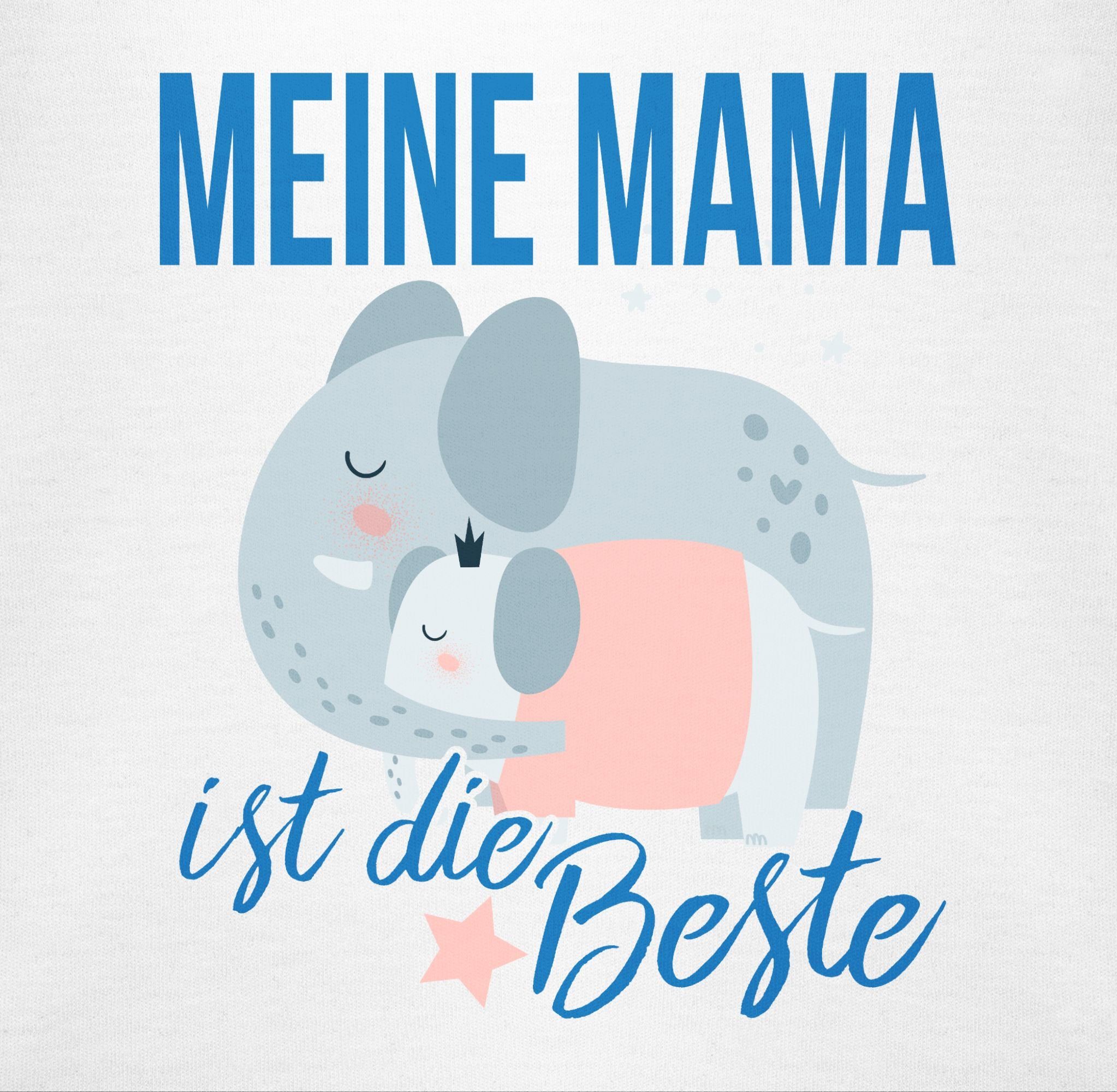 Elefanten Shirtracer Muttertagsgeschenk (1-tlg) die Meine 1 Mama Shirtbody Weiß ist Beste