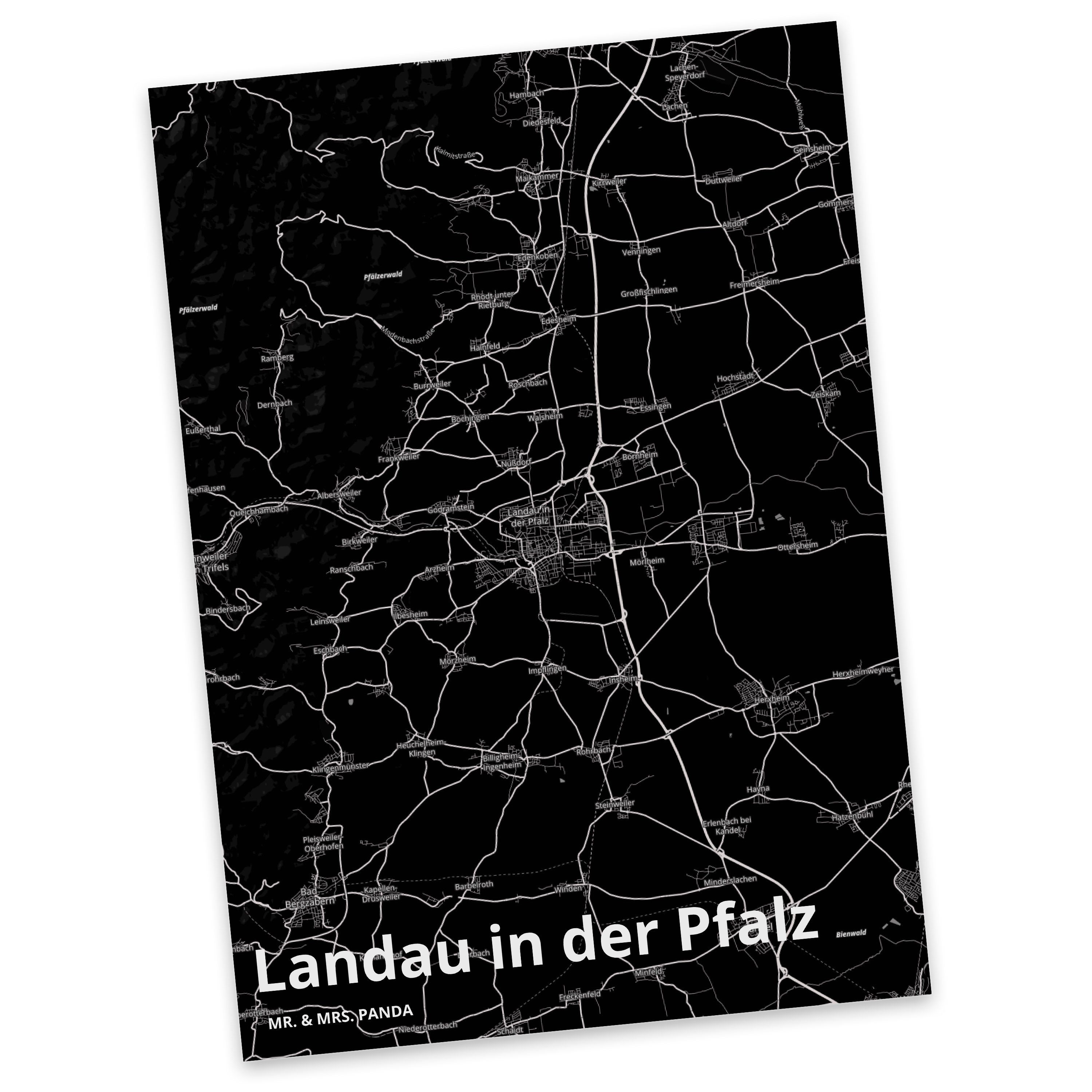 Mr. & Mrs. Stadtp Karte Landau Geschenk, - Stadt Landkarte Postkarte in Pfalz Dorf Map Panda der