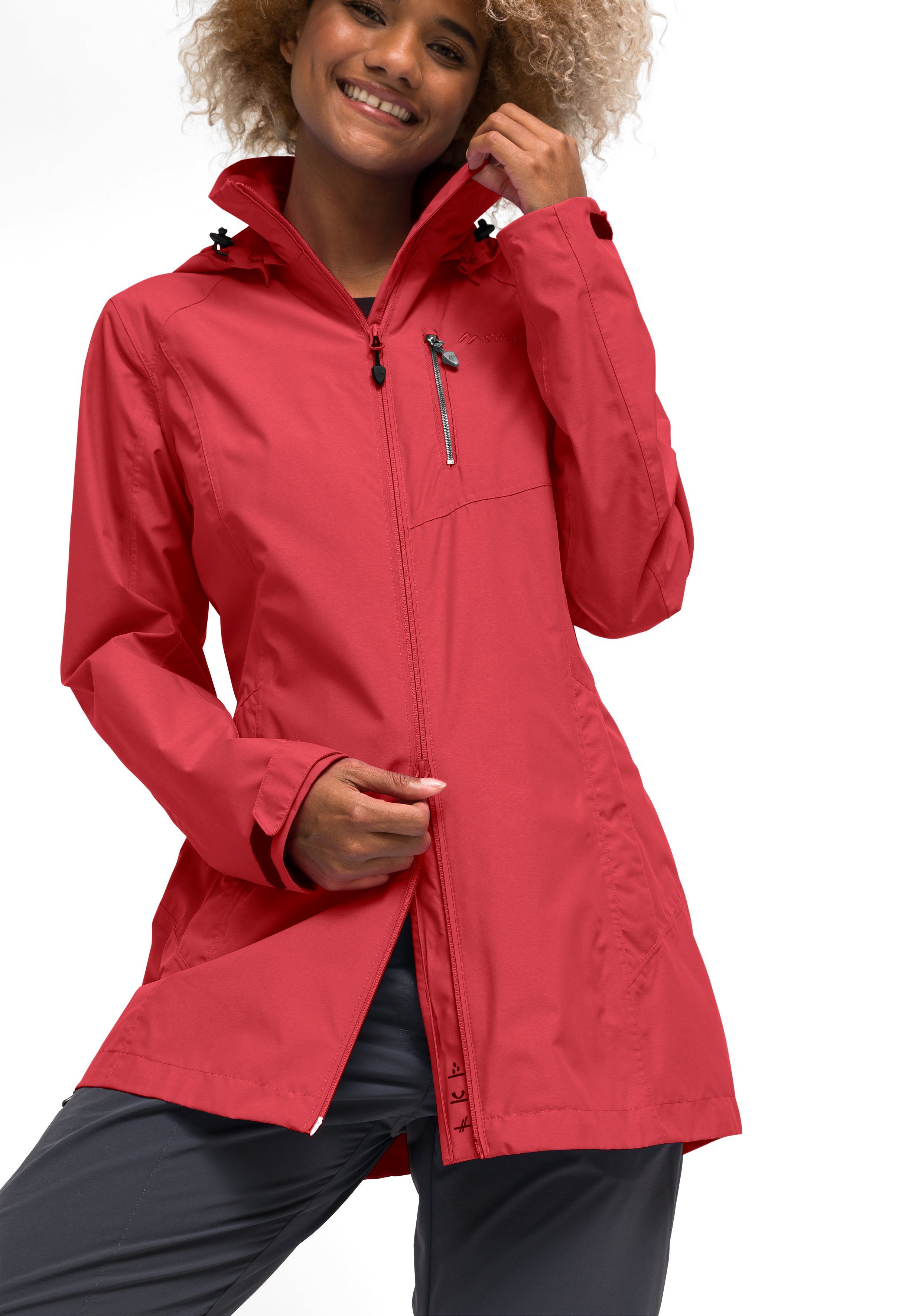 Wetterschutz Modischer Coat W Funktionsjacke Perdura vollem Maier Sports mit hellrot Mantel