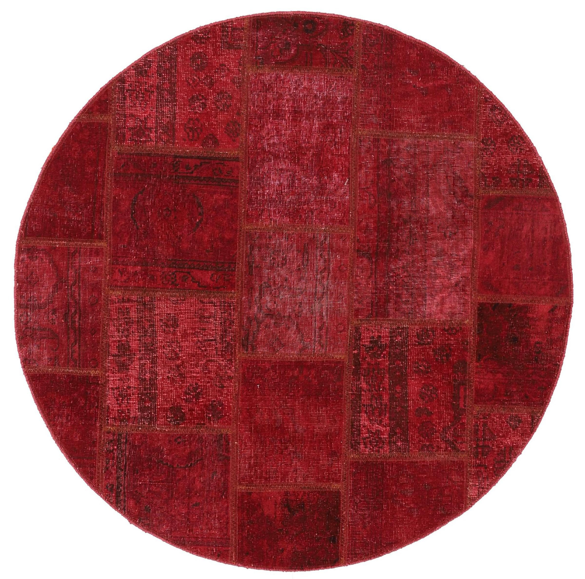 Nain Trading Orientteppich Patchwork 149x149 Handgeknüpfter Moderner Orientteppich, rund, Höhe: 8 mm