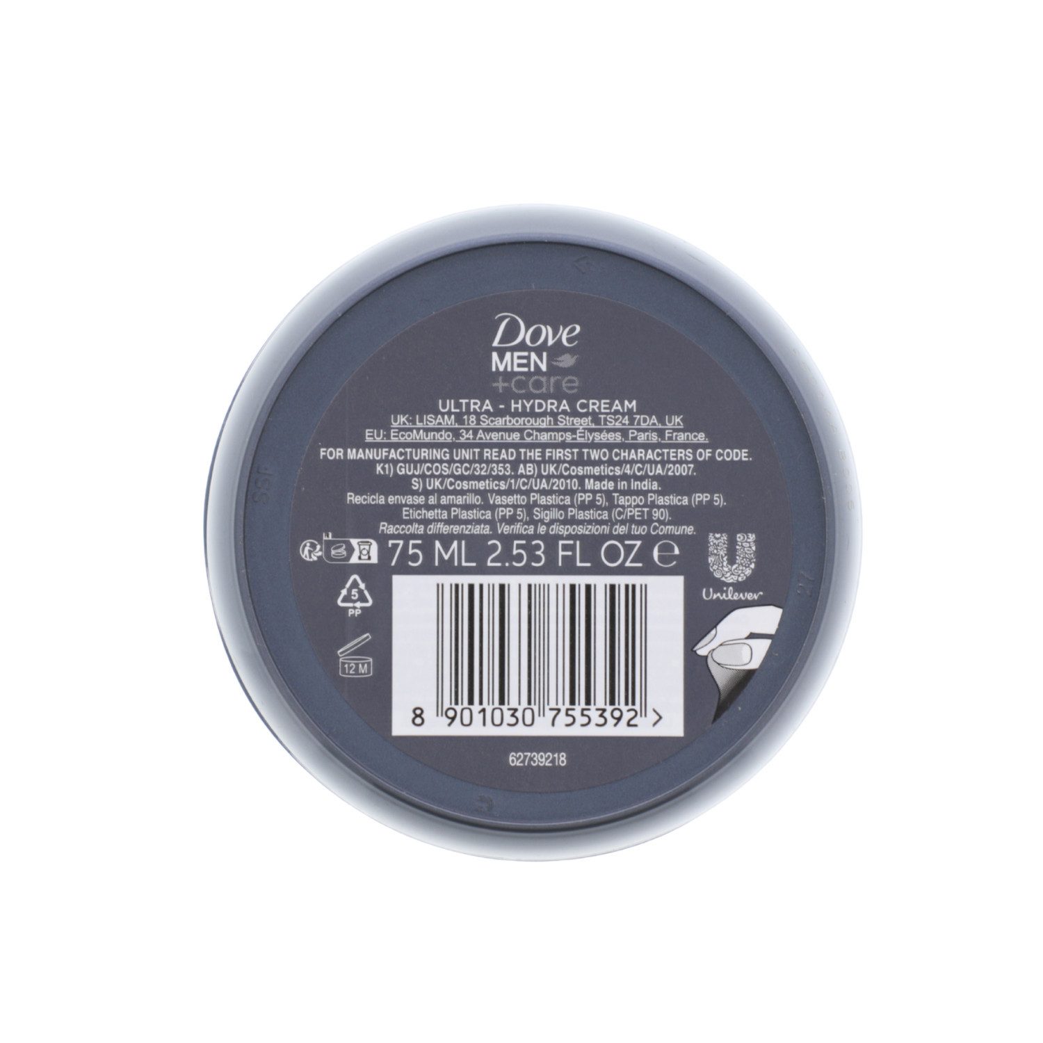 DOVE Tagescreme 6 x Dove Men + Care Ultra Hydra Cream Gesicht Hände & Körper je 75ml F