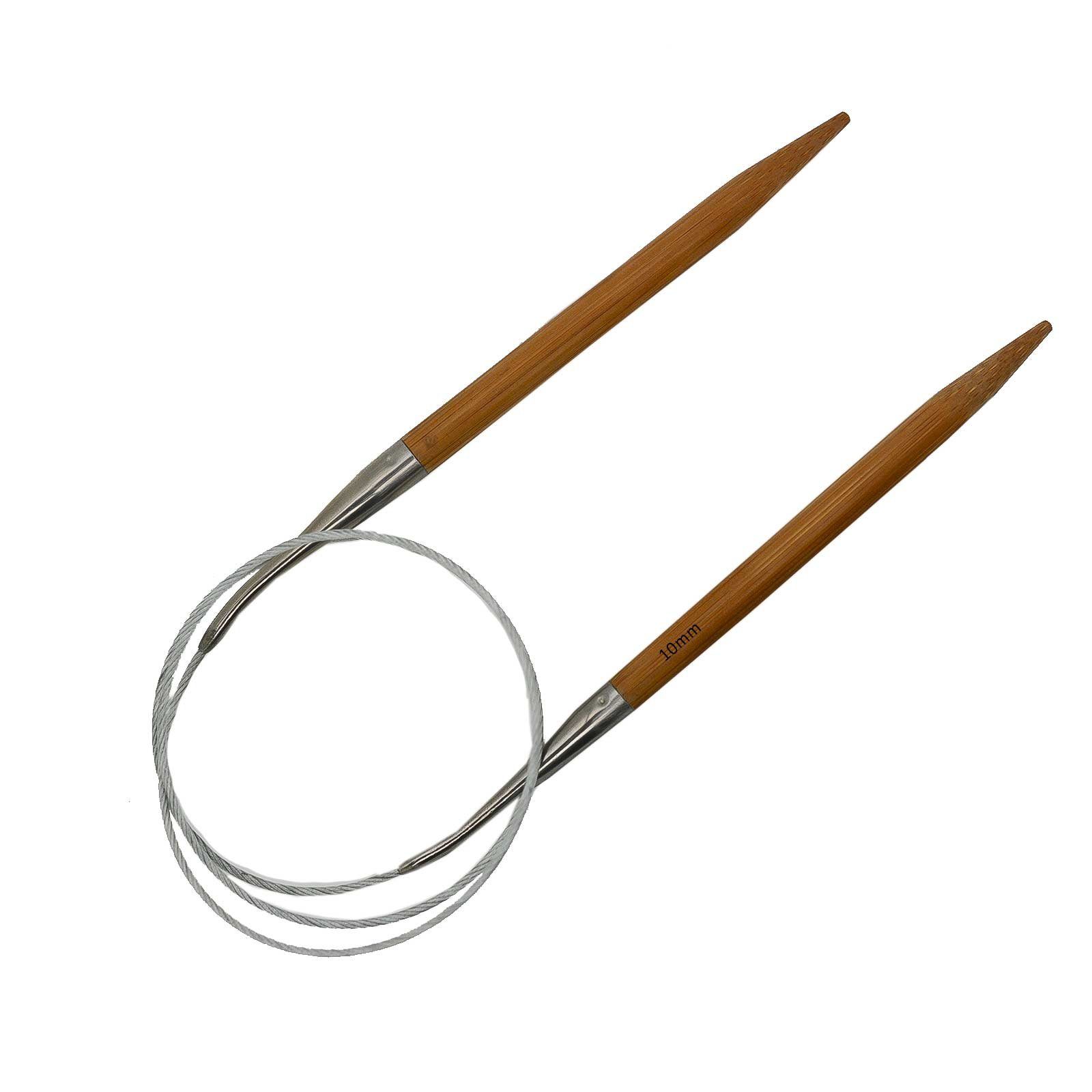 maDDma Rundstricknadeln 1 Bambus Rundstricknadel mit Edelstahlseil 80cm, 1080