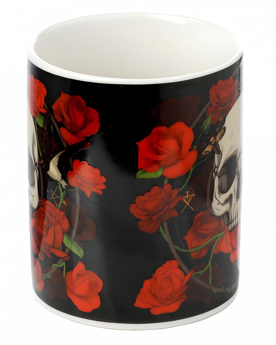 Horror-Shop Dekofigur Skulls & Roses mit 9,5 cm Lieblingstasse Totenkopf