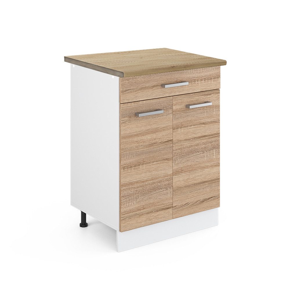 Vicco Unterschrank R-Line, Sonoma/Weiß, 60 cm günstig online kaufen