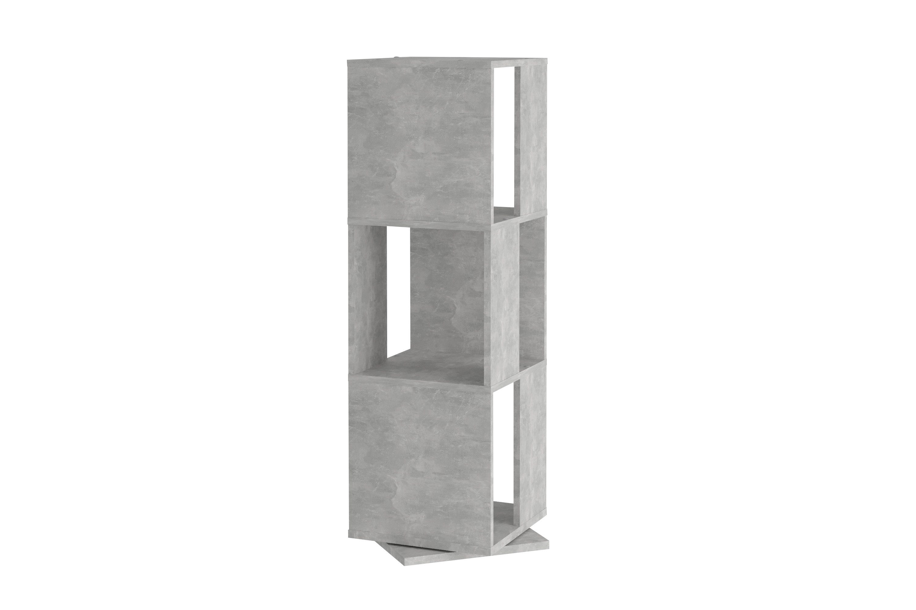 PREISBRECHER Drehregal TOWER, in Beton LA - 34x108x34cm (BxHxT)