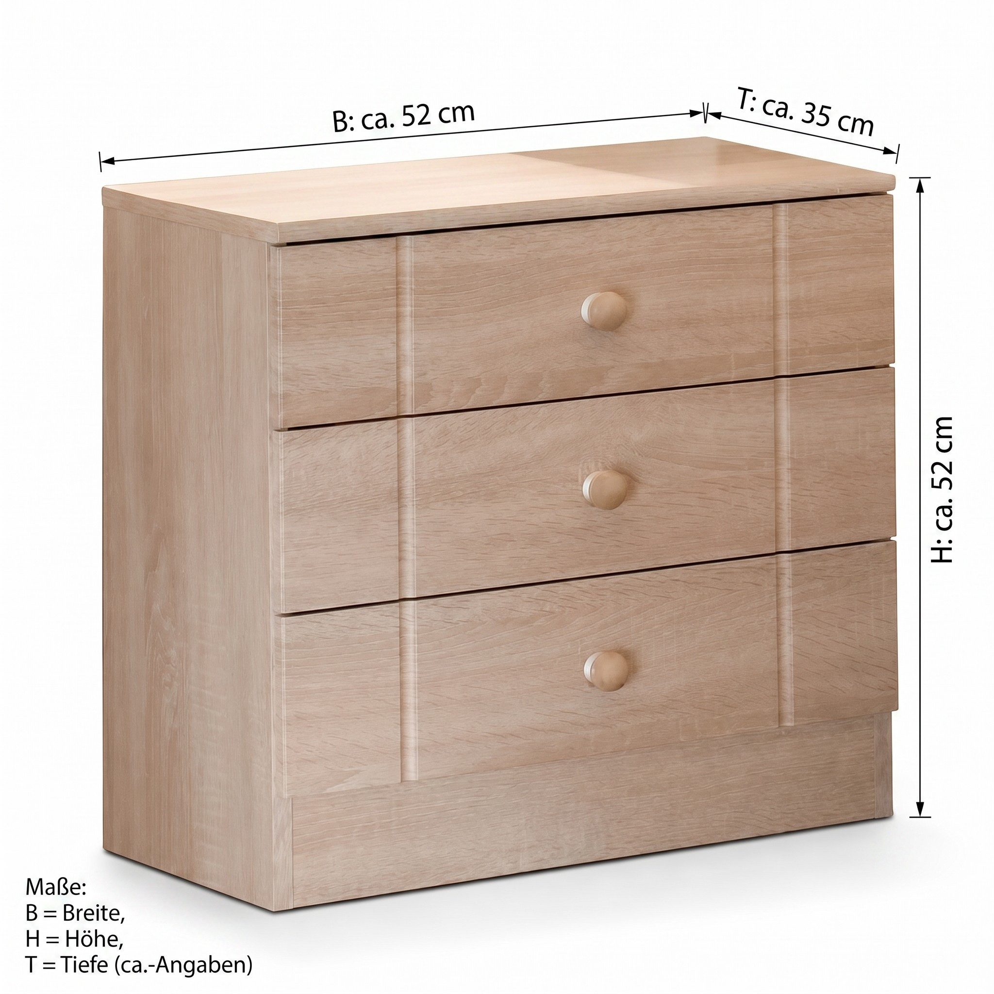bv-vertrieb Schlafzimmer-Set Seniorenbett Komfortbett Nachtkonsole Eiche sonoma dekor, (1-tlg), Eiche sonoma dekor