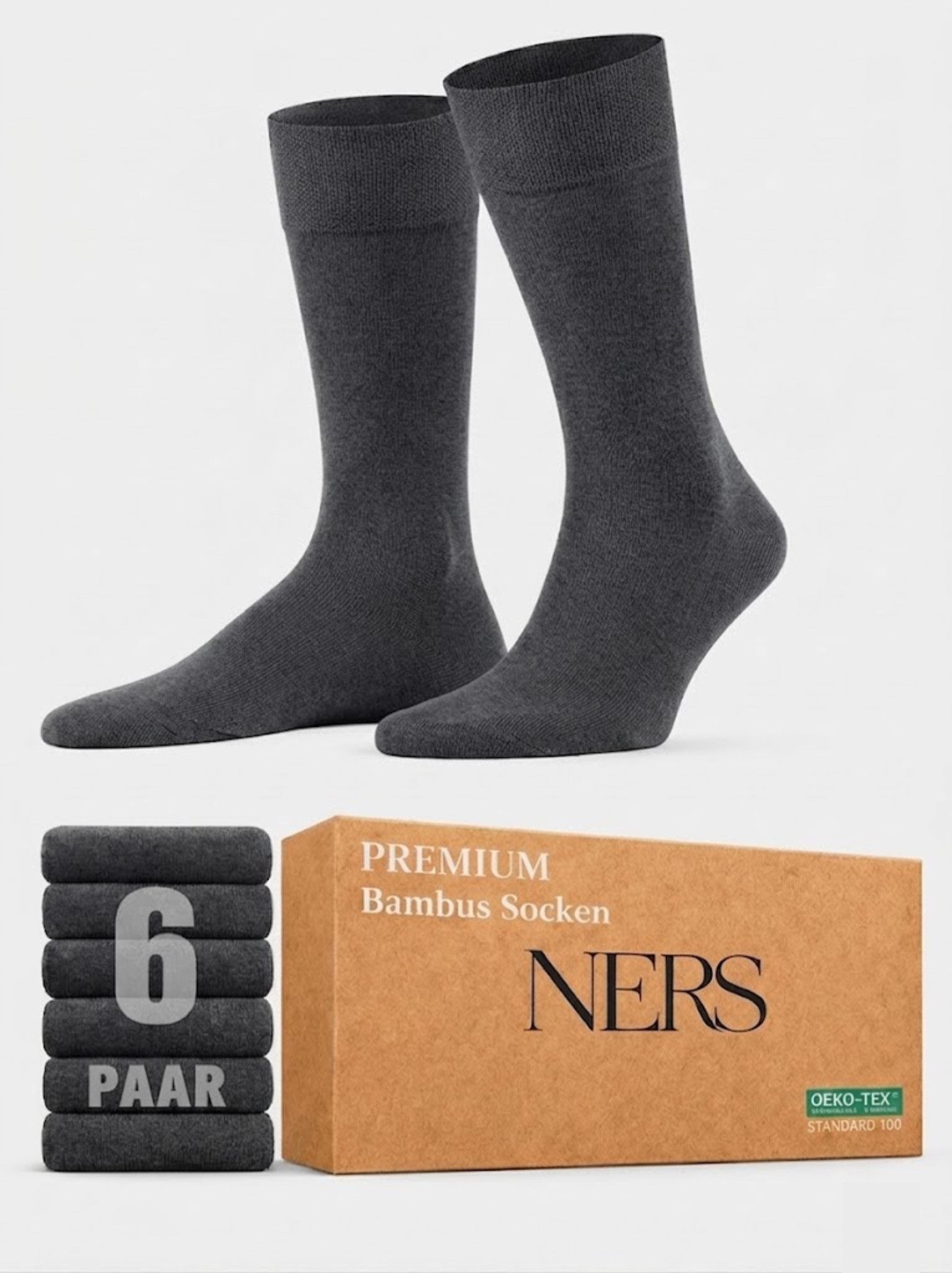 Basicsocken 6 Paar Socken aus Bambus Damen & Herren, ohne Naht, Komfortbund