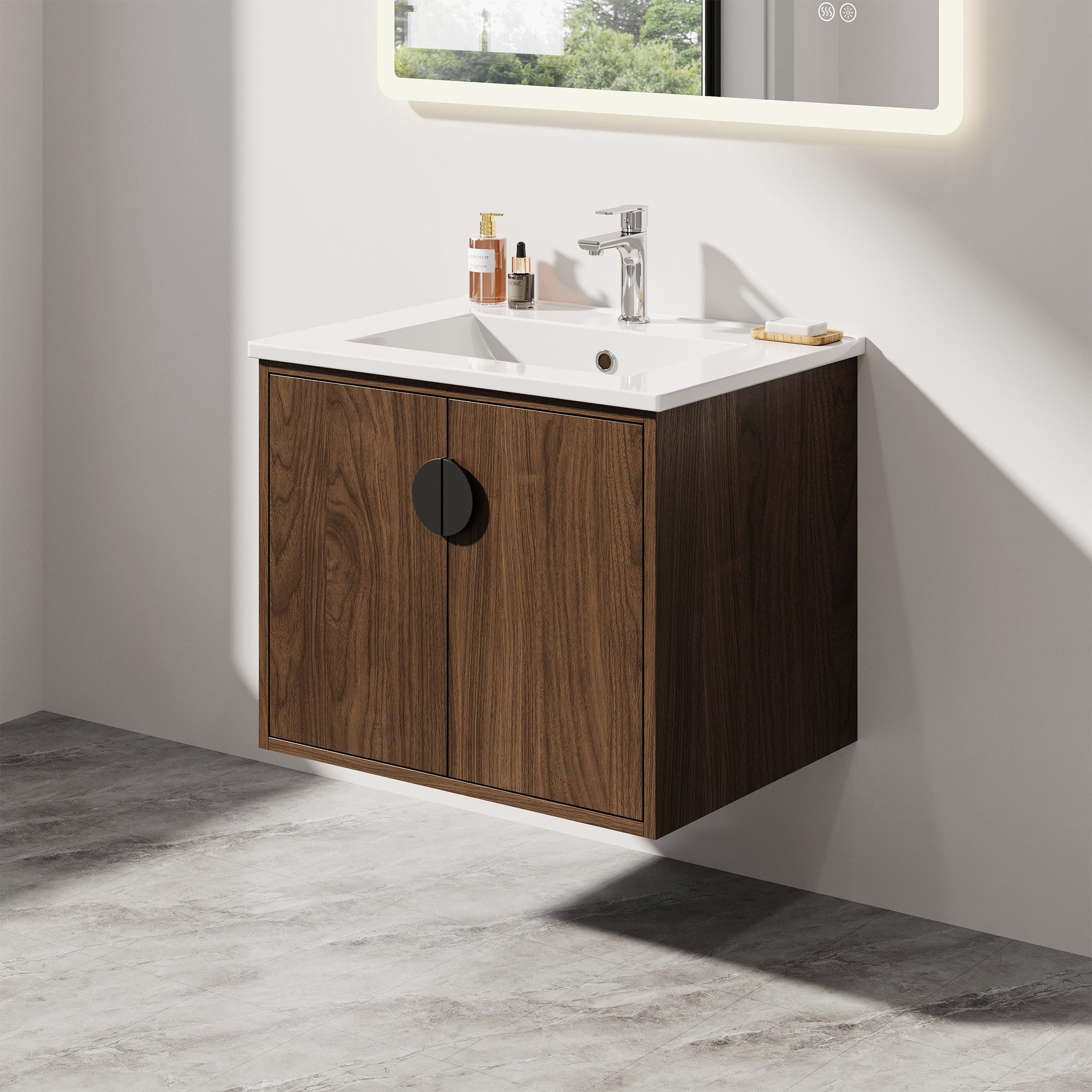 HOROW Waschbeckenunterschrank Badezimmerschrank 40 / 60cm Waschtisch mit un günstig online kaufen