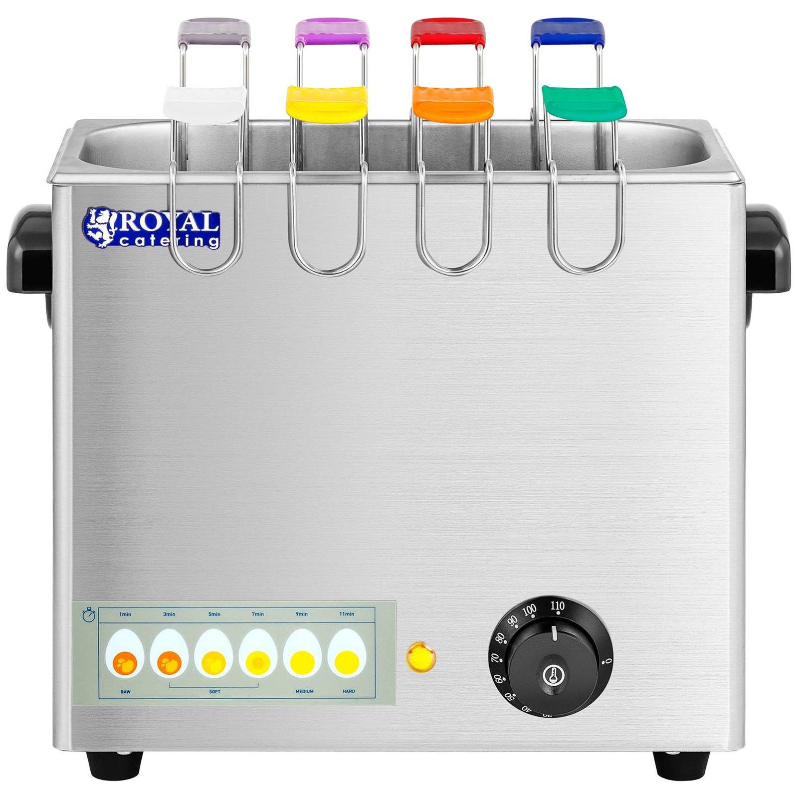 Royal Catering Eierkocher Eierkocher 8 Eier 2600W 30-110°C Edelstahl Warmhaltefunktion, 2600 W