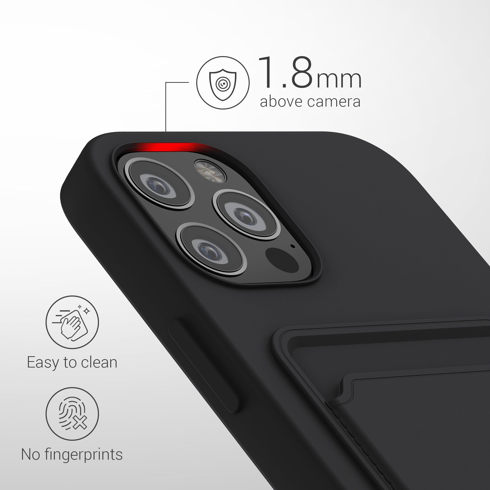 kwmobile Handyhülle Hülle für Apple iPhone 12 / 12 Pro, Handyhülle mit Fach für Karten - Handy Cover Case