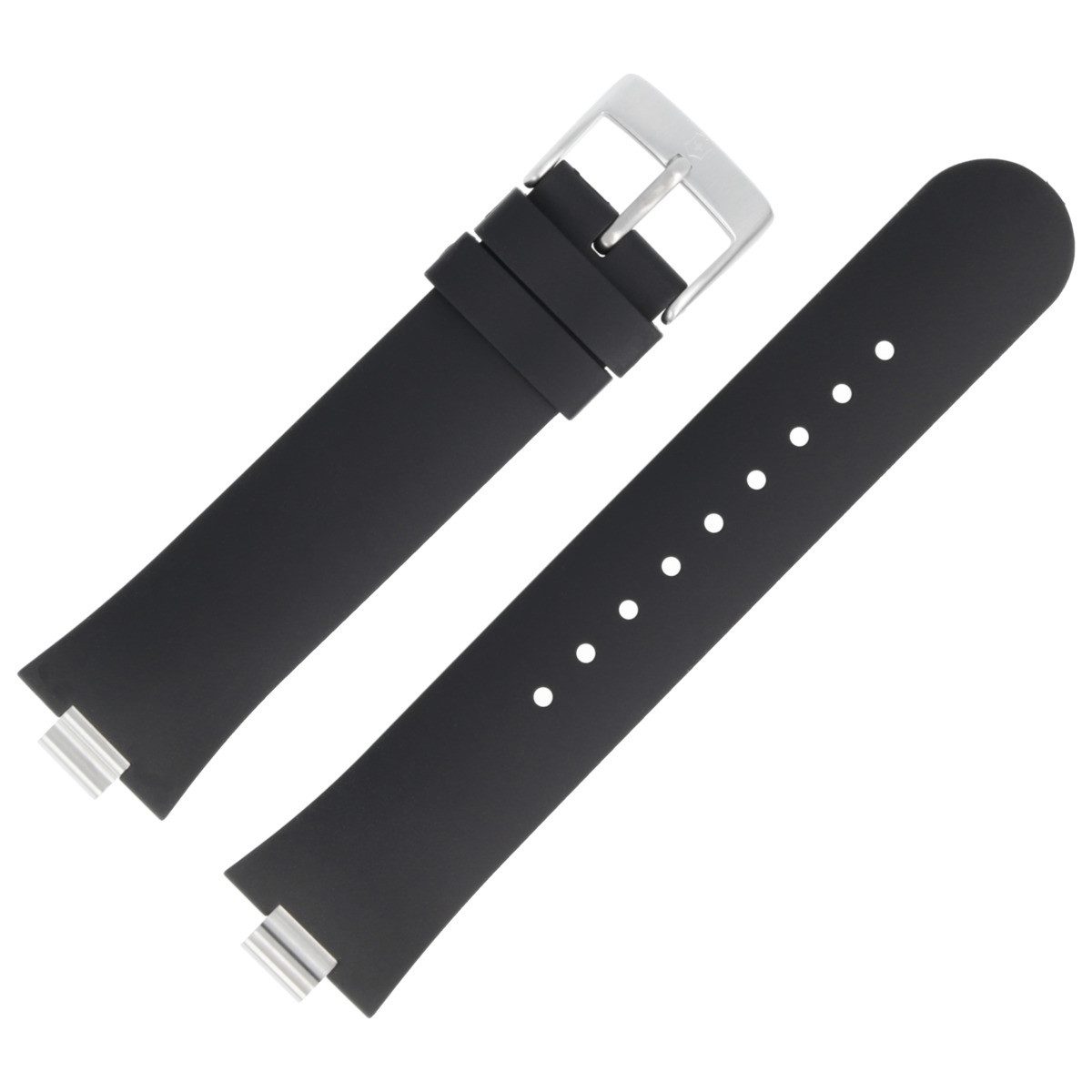 Uhrenarmband 9mm Kunststoff Schwarz 4416