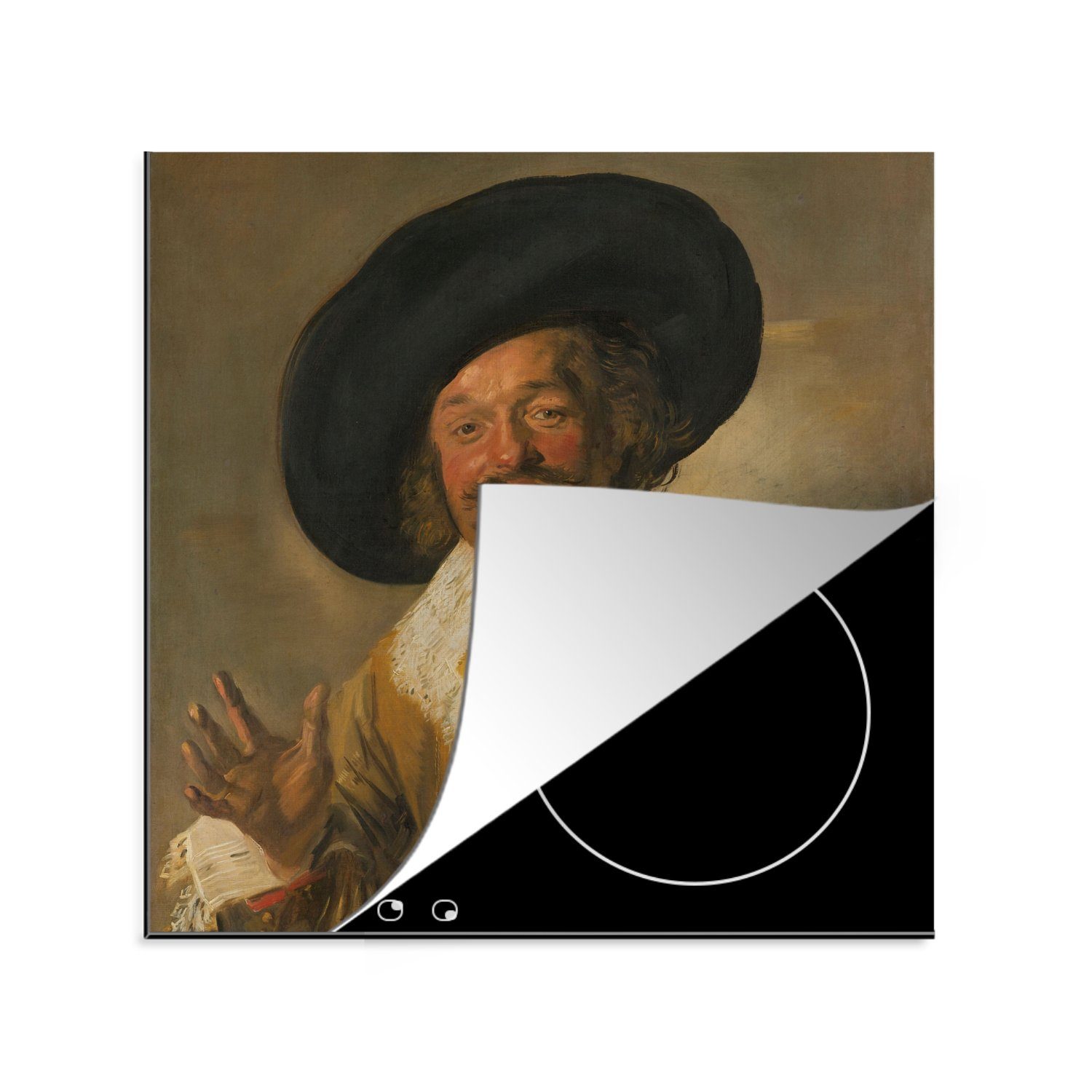 MuchoWow Herdblende-/Abdeckplatte Der fröhliche Trinker - Gemälde von Frans Hals, Vinyl, (1 tlg), 78x78 cm, Ceranfeldabdeckung, Arbeitsplatte für küche