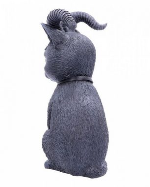 Horror-Shop Dekofigur Geheimnisvolle Katzenfigur mit Ziegenhörner als Go