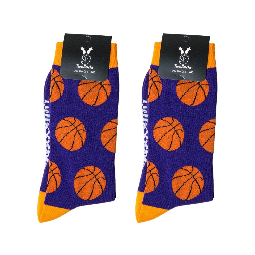 TwoSocks Freizeitsocken Basketball Socken lustige Socken Herren & Damen, Einheitsgröße (2-Paar)