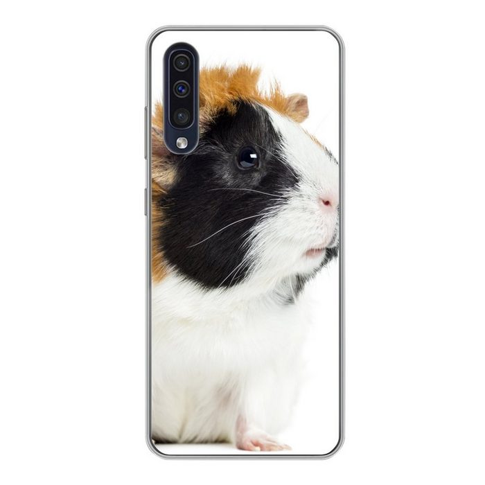 MuchoWow Handyhülle Meerschweinchen schwarz weiß braun Handyhülle Samsung Galaxy A30s Smartphone-Bumper Print Handy