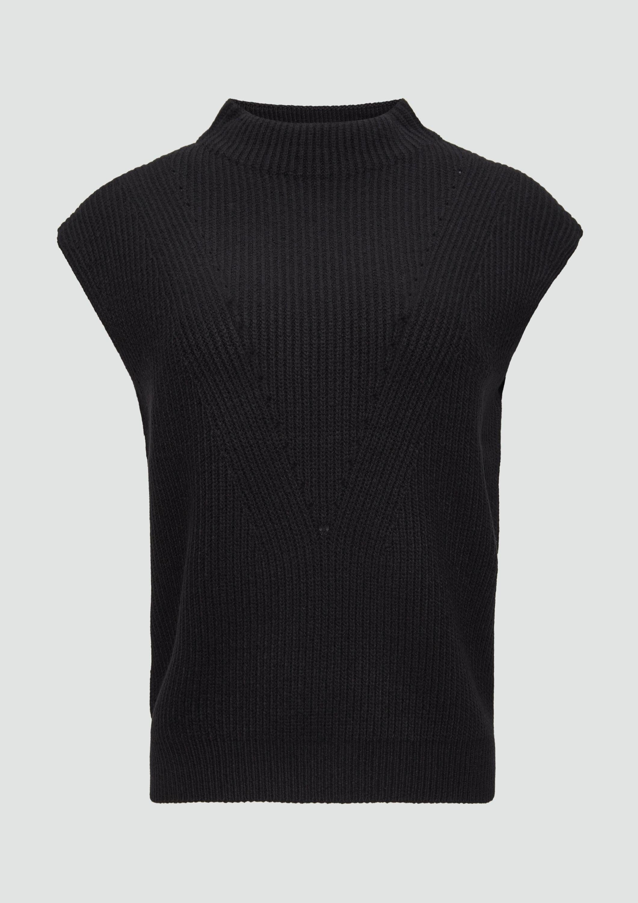 s.Oliver Kurzarmshirt Strickpullunder Oversized-Strickpullunder mit Ajour-Detail
