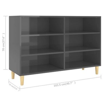 vidaXL Aktenschrank Sideboard Hochglanz-Grau 103,5x35x70 cm Spanplatte