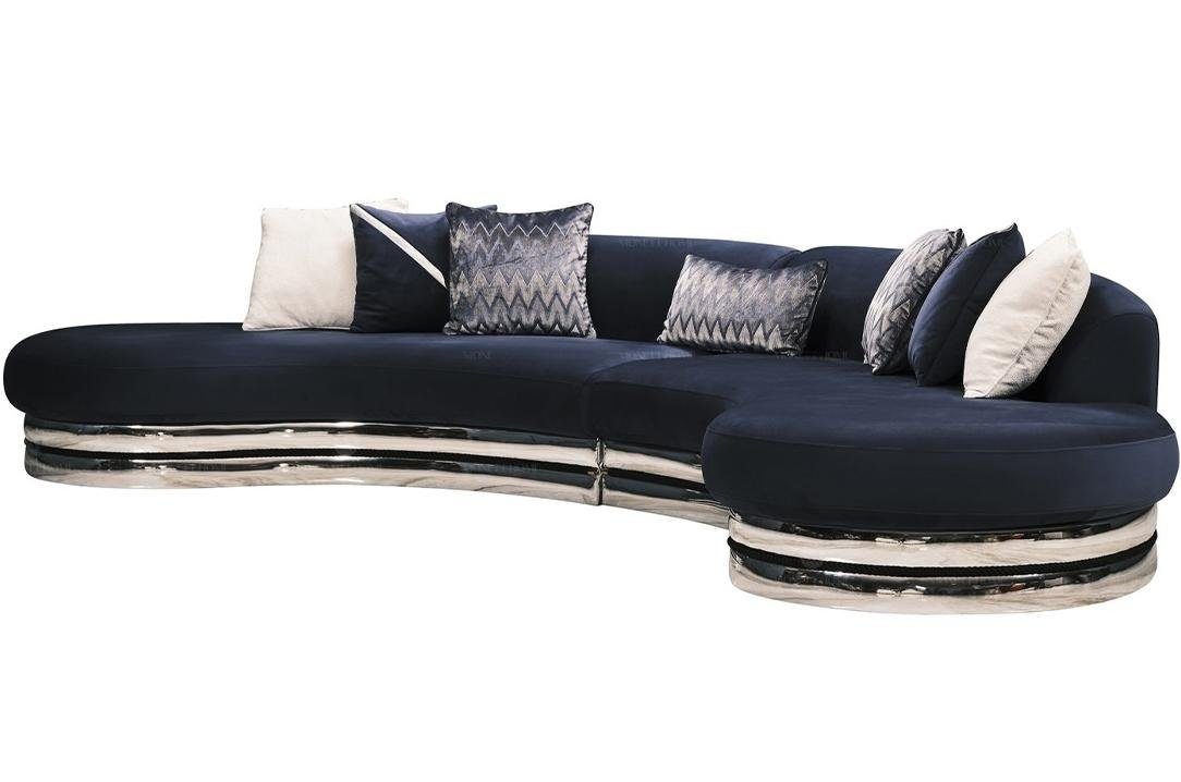 5 Blau (3-St., 1 3 Europa Sofas + Couchgarnitur 3tlg, Made Komplette Sitzer), + Polstersofa JVmoebel Nur in Set Wohnzimmer-Set