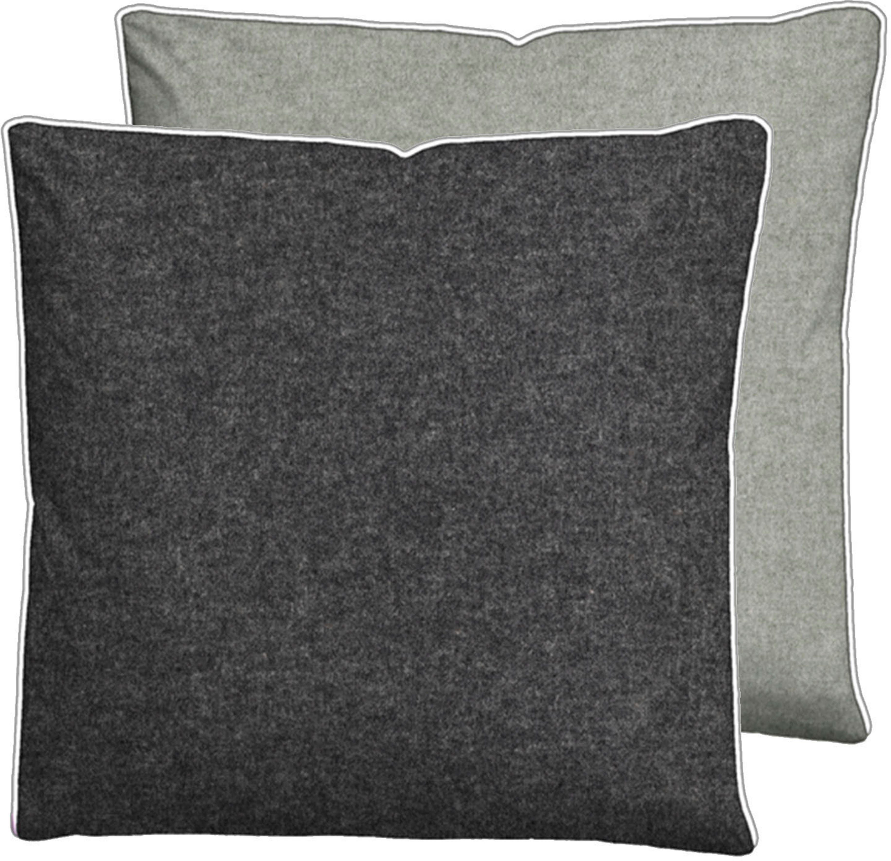Biberna Kissenbezug 0840500 HERMAL Premium Biber Melange-Flanell 100% Baumwolle, (1 Stück), Kissenhülle, wärmend & weich, Reißverschluss, Satinpaspel