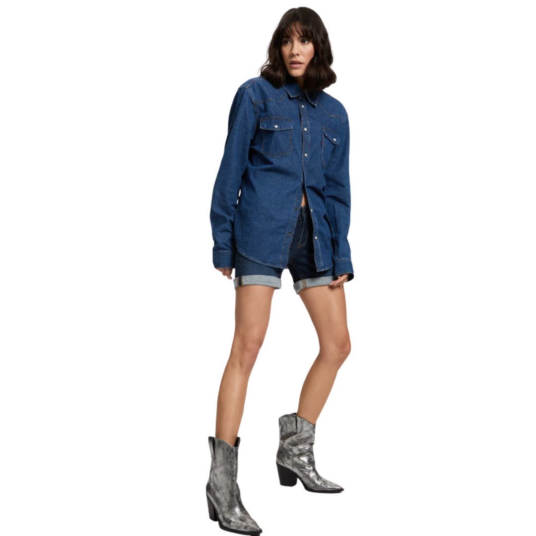 CROSS JEANS® Jeansshorts Zena A514-076 / 077 Light Mid Blue oder Dark Blue 5-Pocket Style