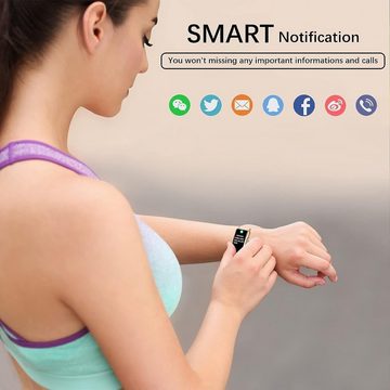 ECOSOON Smartwatch (1,47 Zoll, Android iOS), Fitnessuhr IP68 Wasserdicht Uhr mit 123 Sportmodi Pulsmesser Sportuhr