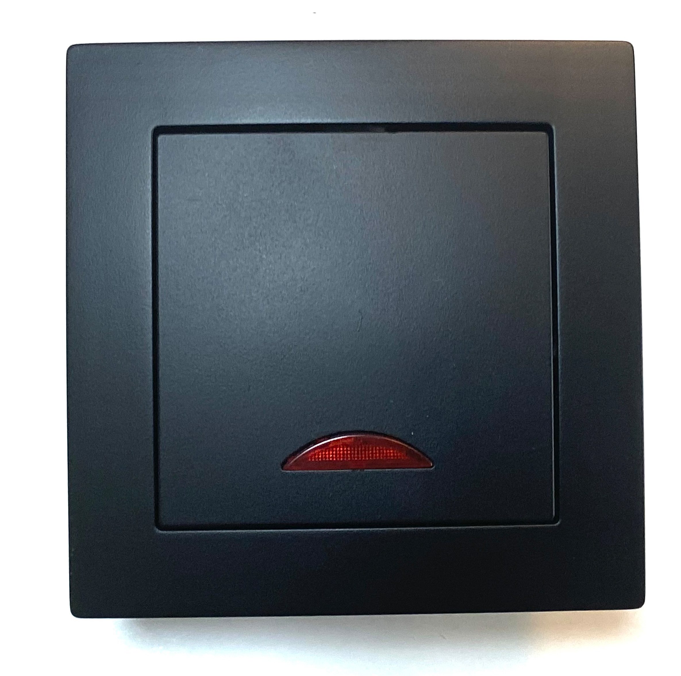 Lichtideen Schalter 2634 Levina sw/sw Schalter + Kontroll Leuchte 230 Volt schwarz (Taster, Schalter, Anennendose, Steckdose mit USB lieferbar)