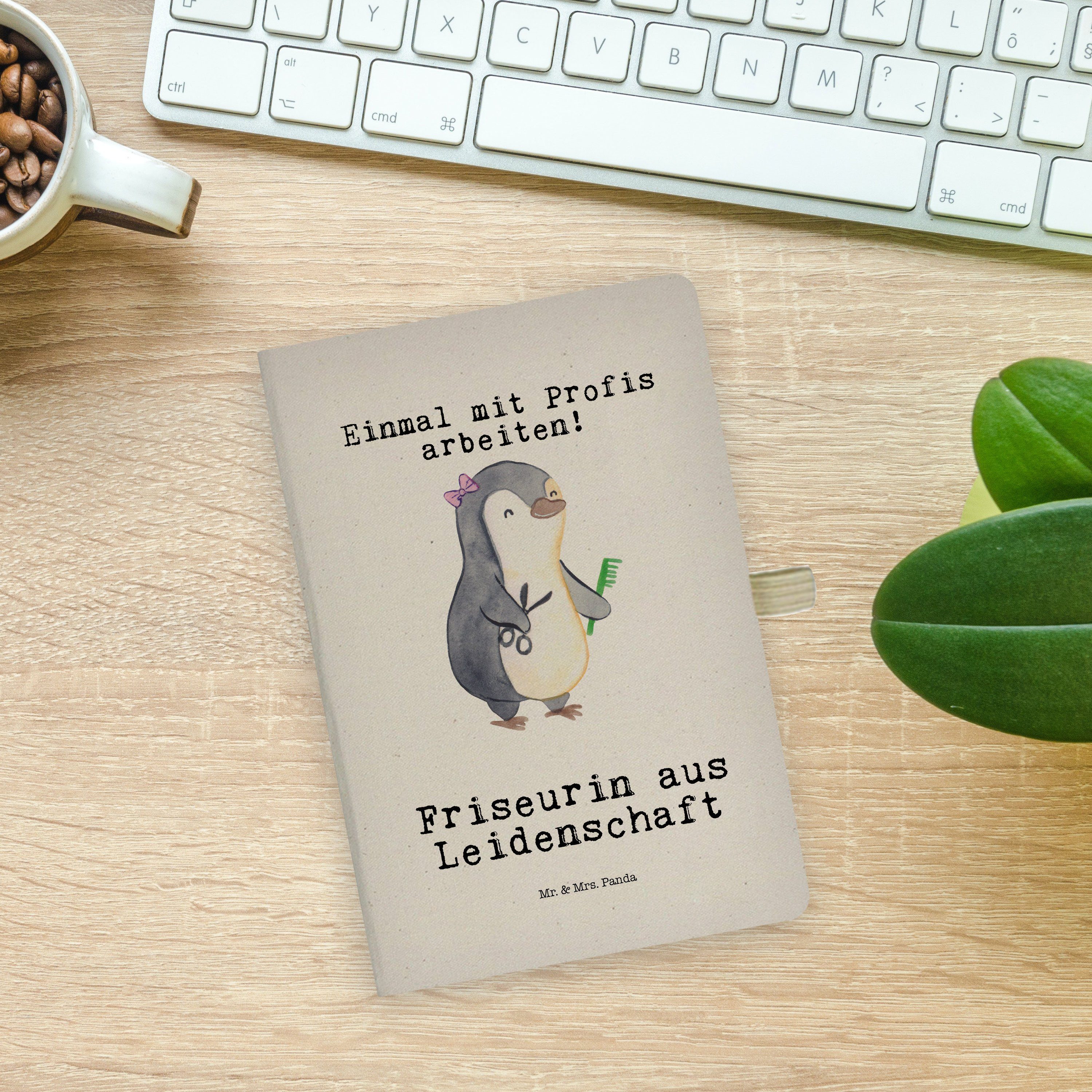 Mr. & Mrs. Panda - Transparent Jubiläum Geschenk, Leidenschaft & aus Kladde, - Mrs. Notizbuch Panda Friseurin Mr