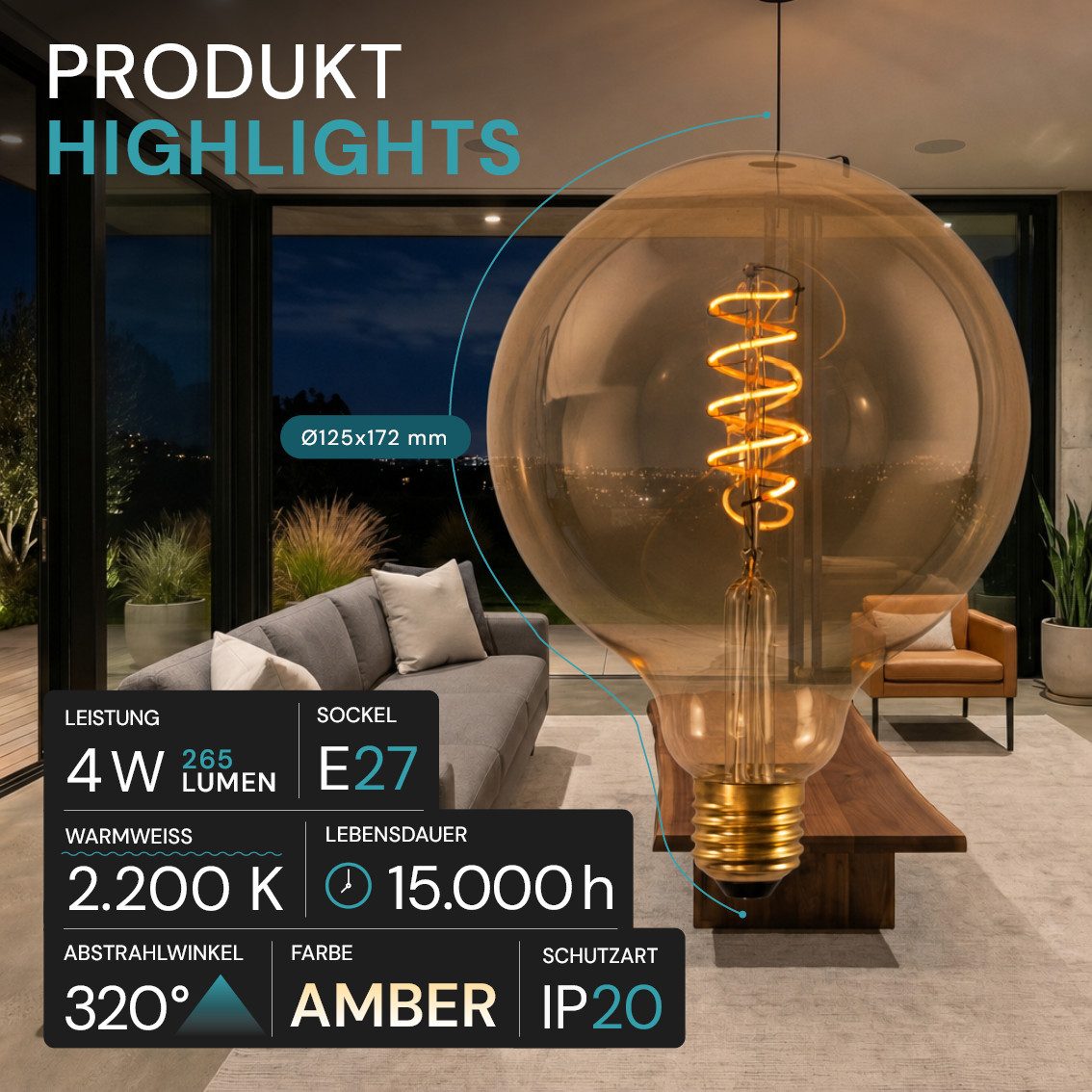 LUXULA LED-Leuchtmittel LUXULA LED-Leuchtmittel E27 4 W 2200 K Warmweiß, E27, Warmweiß