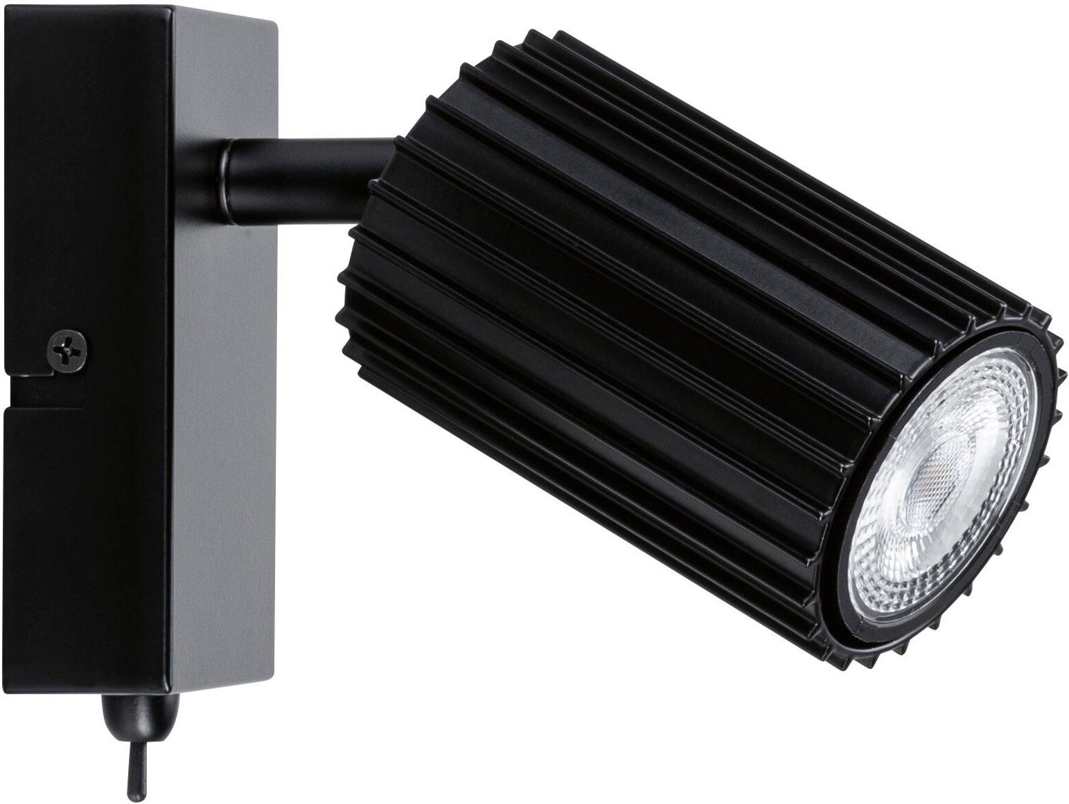 Paulmann Wandleuchte Spot Lirena max 1x10W GU10 Schwarz 230V Metall, Ein-/Ausschalter, ohne Leuchtmittel, Dimmbar