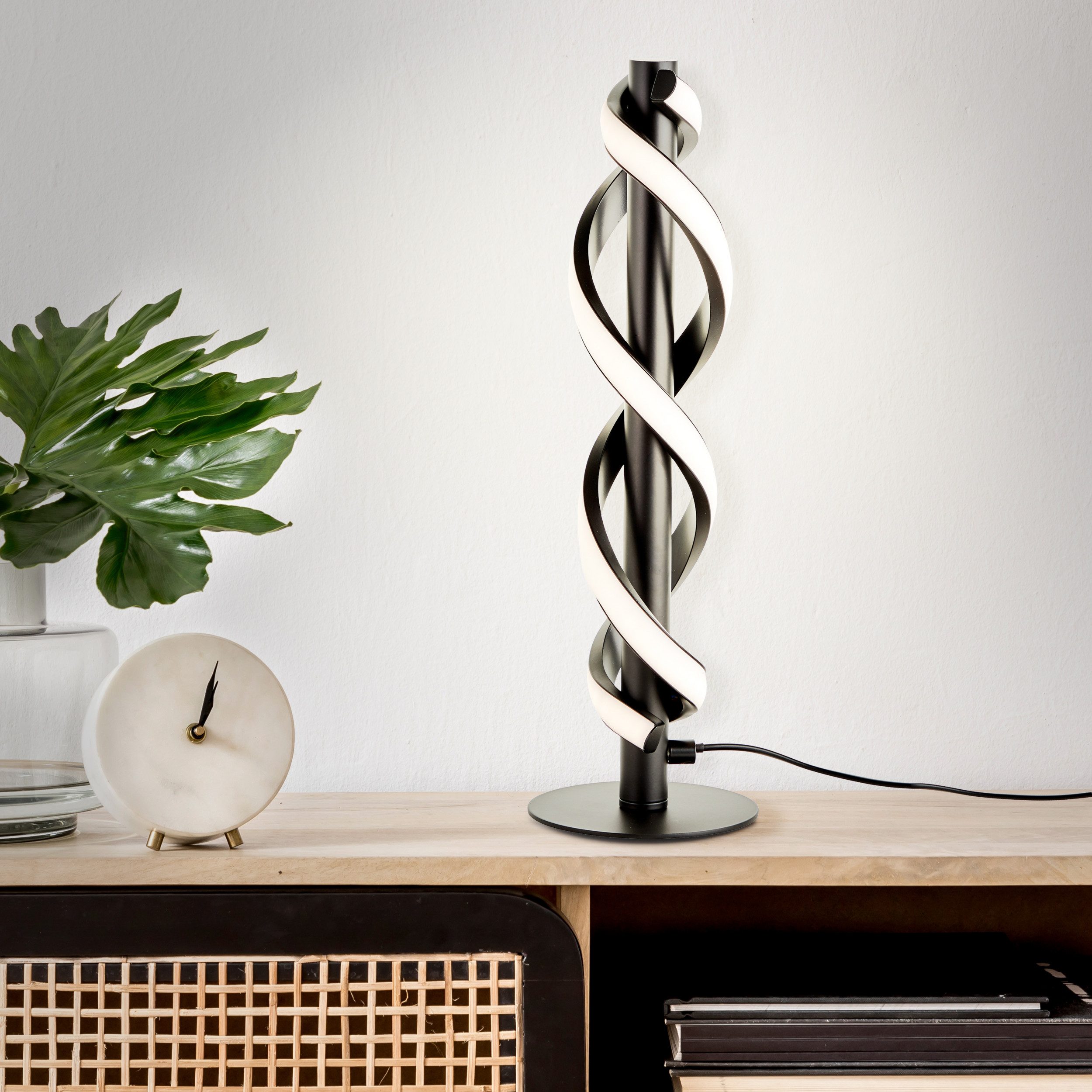 Lightbox Tischleuchte, LED fest integriert, Warmweiß, LED Tischlampe, Schalter, 39 cm Höhe, Ø 12 cm, 9 W, 1100 lm, 3000 K