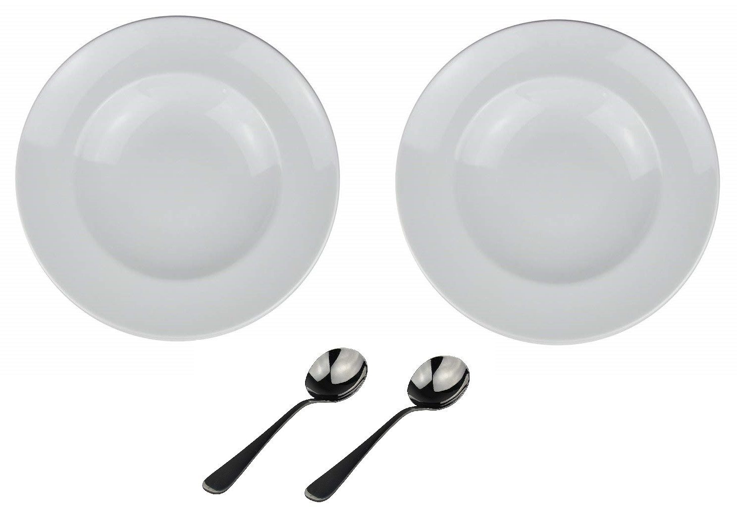 Pastateller Porzellan weiß Ø 30cm inkl. Pastalöffel Set