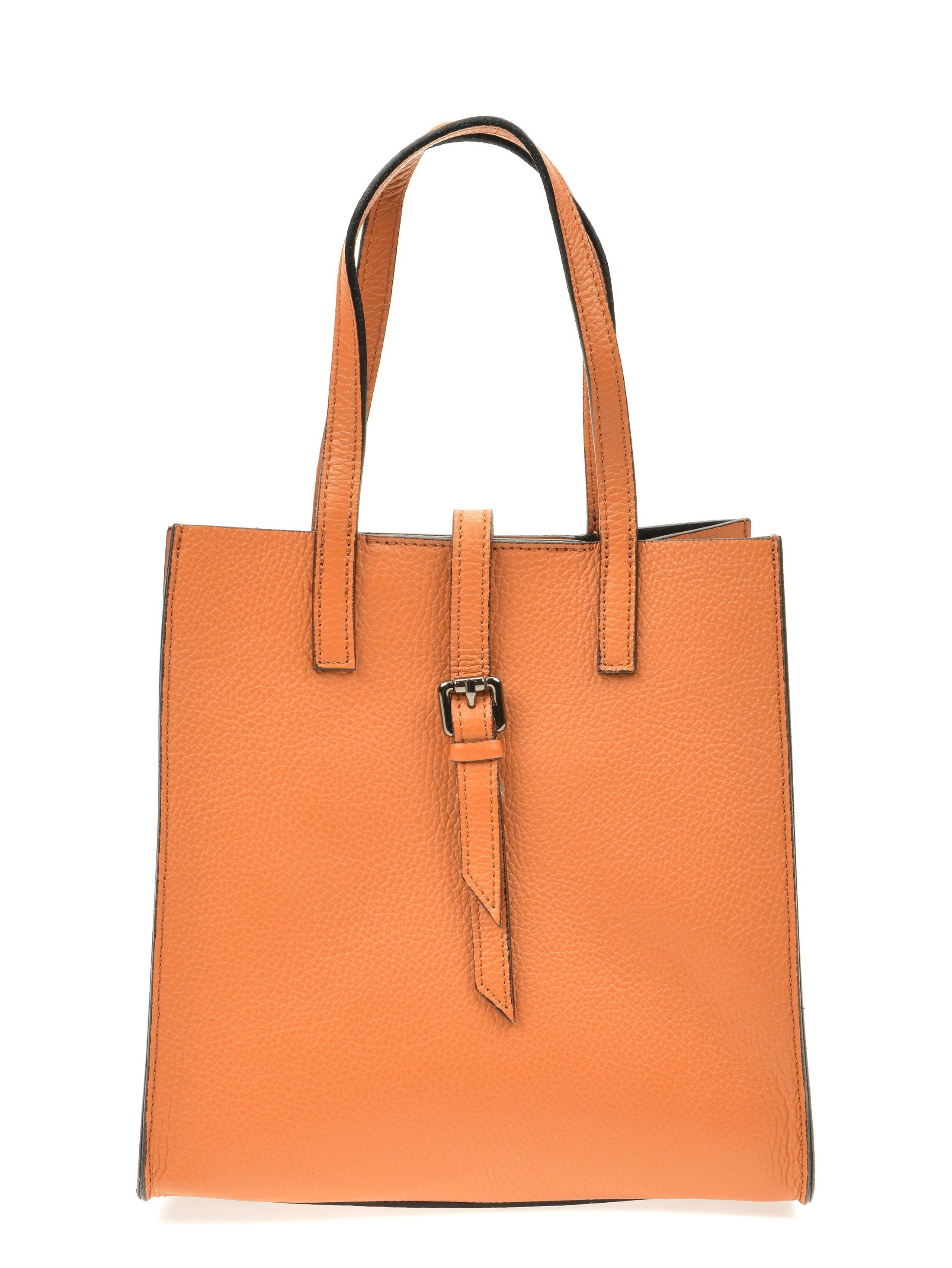Renata Corsi Umhängetasche, Elegante Cognac Top Handle Tasche aus 100% Leder mit Magnetverschluss