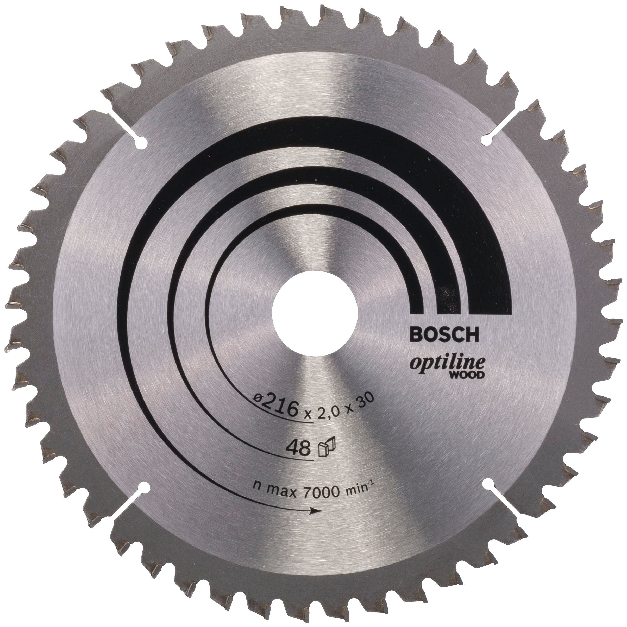 Bosch Professional Kreissägeblatt mm, x 2,0 Mittel x grob 216 - Optiline Schnittgüte: Wood, 48, 30