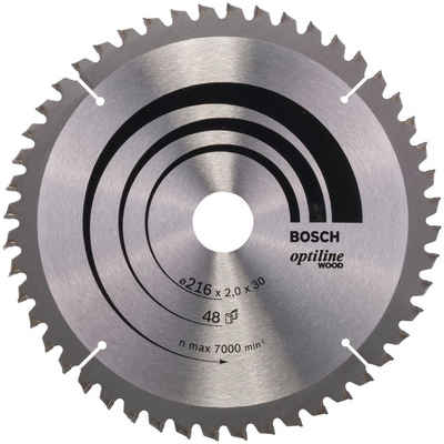 Bosch Professional Kreissägeblatt Optiline Wood, 216 x 30 x 2,0 mm, 48