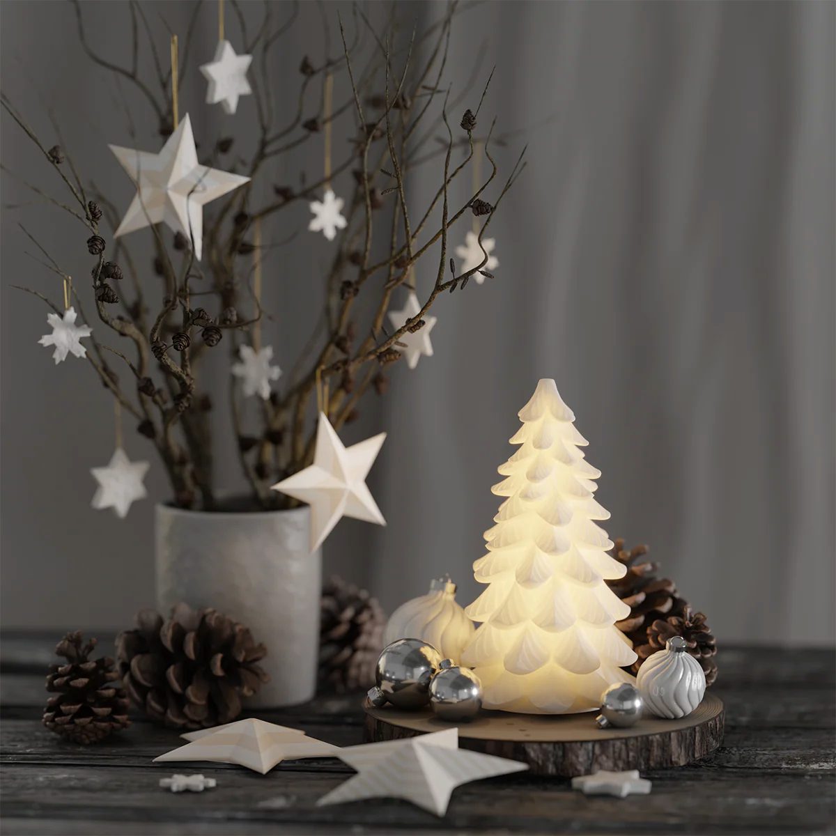 Deluxe Homeart LED-Kerze LED-Weihnachtsbaum weiß 19 cm von Deluxe Homeart - Weihnachten Weihnac