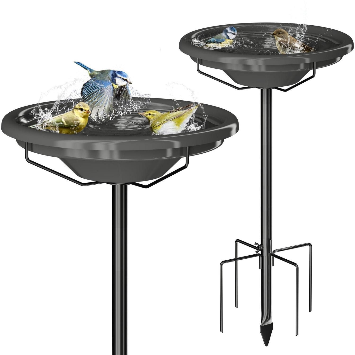 LuxusKollektion Vogeltränke Vogeltränke Metall 92cm Grau 3 Höhen