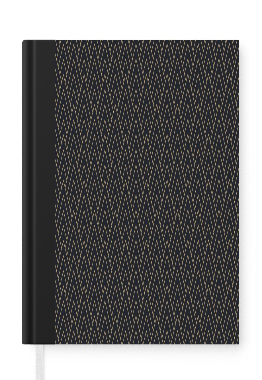 MuchoWow Notizbuch Design - Art deco - Dreieck - Abstrakt, Journal, Merkzettel, Tagebuch, Notizheft, A5, 98 Seiten, Haushaltsbuch