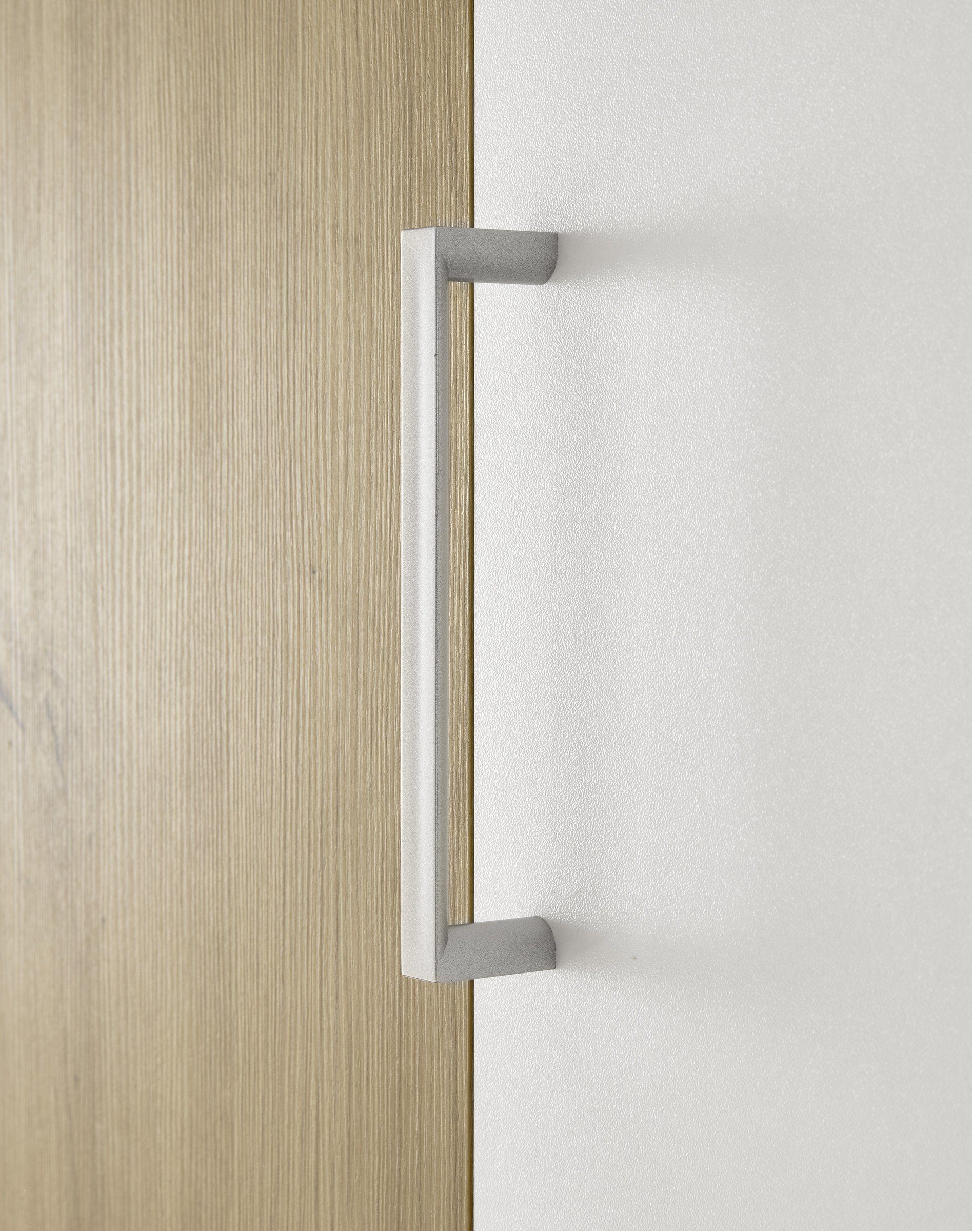 Artisan / Kassel Türen und 3 120x195x55 Eiche Kleiderschrank (BxHxT: möbelando cm) Schubladen 2 mit in Weiß