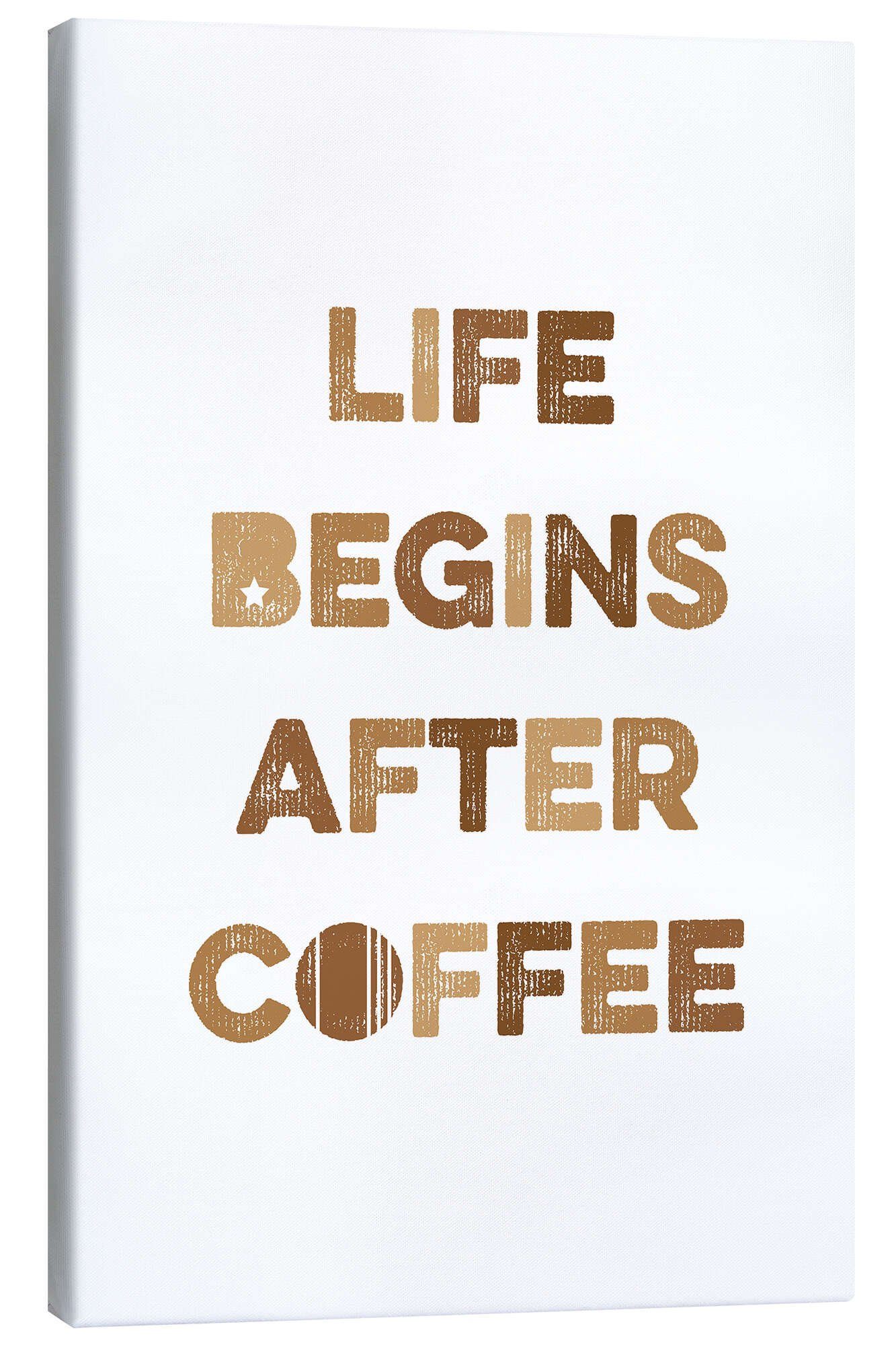 Posterlounge Wandbild Nach dem Kaffee, Typobox, erhältlich als Poster, Leinwandbild, Wandsticker oder Acrylglasbild